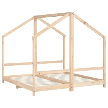 vidaXL Πλαίσιο Παιδικού Κρεβατιού 2x(80x160)cm από Μασίφ Ξύλο Πεύκου 1 τεμ. - Μονό