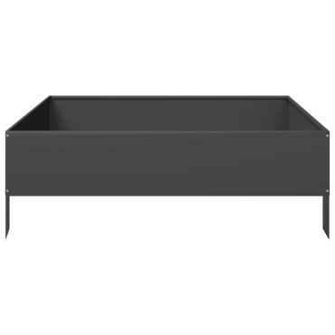 vidaXL Ζαρντινιέρα Υπερυψωμένη Μαύρο 100x100x33,5 εκ. Ατσάλι