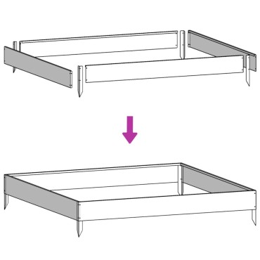 vidaXL Ζαρντινιέρα Υπερυψωμένη Μαύρο 100x100x33,5 εκ. Ατσάλι
