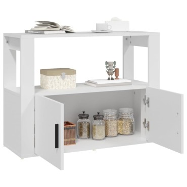 vidaXL Ντουλάπι Λευκό 80x30x60cm από Επεξεργασμένο Ξύλο 1 τεμ.