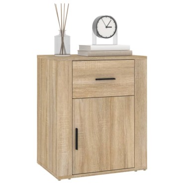 vidaXL Κομοδίνο Sonoma Δρυς 50x36x60cm από Επεξεργασμένο Ξύλο 1 τεμ.