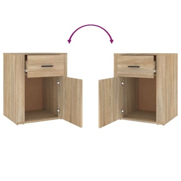 vidaXL Κομοδίνο Sonoma Δρυς 50x36x60cm από Επεξεργασμένο Ξύλο 1 τεμ.