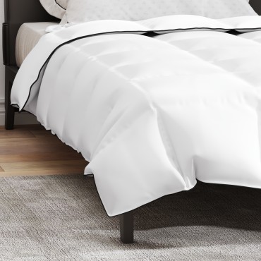 vidaXL Χειμερινό Παπλωματοθήκη Λευκό 155 x 200 εκ. Φτερό