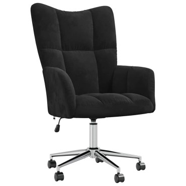 vidaXL Πολυθρόνα Relax Μαύρη Βελούδινη 61,5x69x(94,5-102)cm 1 τεμ.