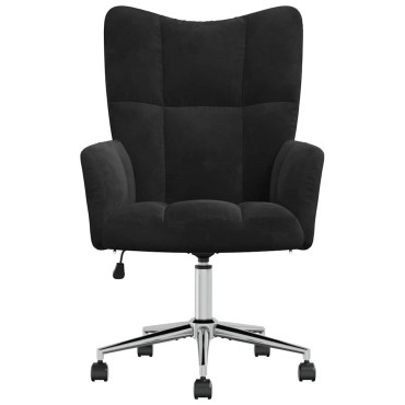 vidaXL Πολυθρόνα Relax Μαύρη Βελούδινη 61,5x69x(94,5-102)cm 1 τεμ.