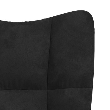 vidaXL Πολυθρόνα Relax Μαύρη Βελούδινη 61,5x69x(94,5-102)cm 1 τεμ.