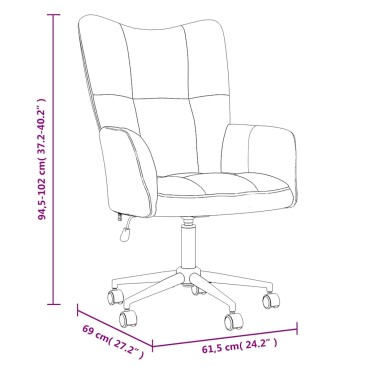 vidaXL Πολυθρόνα Relax Μαύρη Βελούδινη 61,5x69x(94,5-102)cm 1 τεμ.
