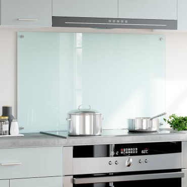 vidaXL Πλάτη Κουζίνας Γαλακτώδες 100 x 60 εκ. από Ψημένο Γυαλί