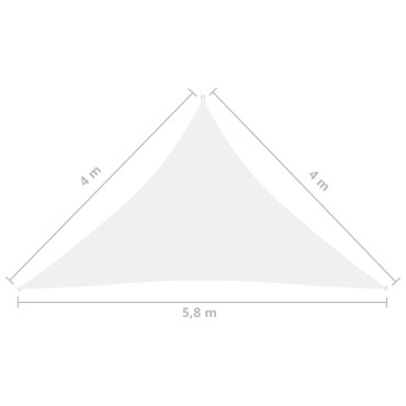 vidaXL Πανί Σκίασης Τρίγωνο Λευκό 4 x 4 x 5,8 μ. από Ύφασμα Oxford