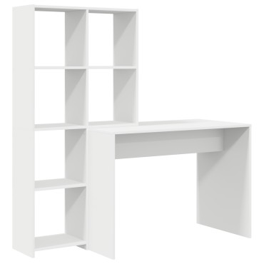 vidaXL Γραφείο Λευκό Επεξεργασμένο Ξύλο 138,5x55x143 εκ 1 τεμ.