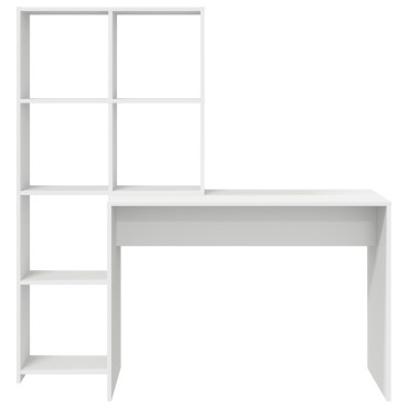 vidaXL Γραφείο Λευκό Επεξεργασμένο Ξύλο 138,5x55x143 εκ 1 τεμ.