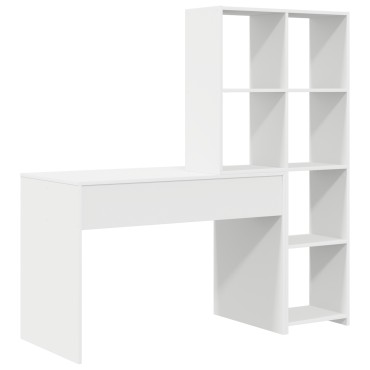 vidaXL Γραφείο Λευκό Επεξεργασμένο Ξύλο 138,5x55x143 εκ 1 τεμ.