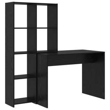 vidaXL Γραφείο Μαύρη Οξυά 138,5x55x143cm Επεξεργασμένο Ξύλο 1 τεμ.