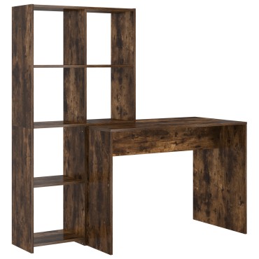 vidaXL Γραφείο Καπνιστό Δρύς 138,5x55x143cm Επεξεργασμένο Ξύλο 1 τεμ.