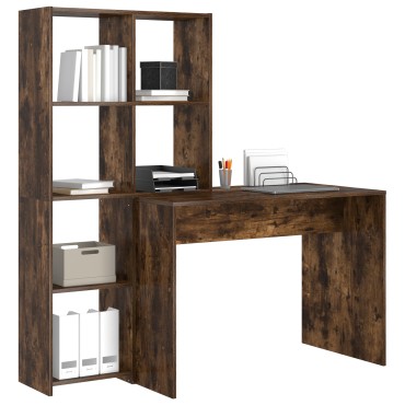 vidaXL Γραφείο Καπνιστό Δρύς 138,5x55x143cm Επεξεργασμένο Ξύλο 1 τεμ.