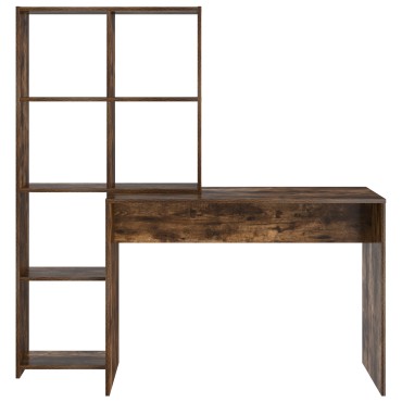 vidaXL Γραφείο Καπνιστό Δρύς 138,5x55x143cm Επεξεργασμένο Ξύλο 1 τεμ.