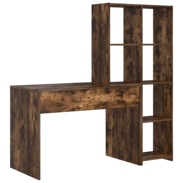 vidaXL Γραφείο Καπνιστό Δρύς 138,5x55x143cm Επεξεργασμένο Ξύλο 1 τεμ.
