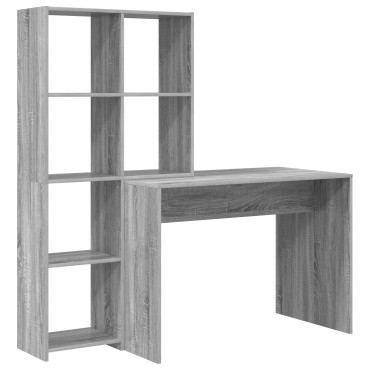 vidaXL Γραφείο Γκρίζο Σονομα 138,5x55x143cm Επεξεργασμένο Ξύλο 1 τεμ.