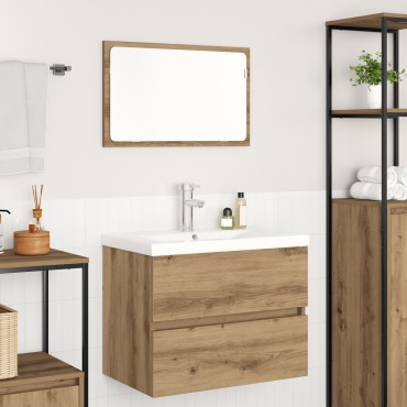 vidaXL Σετ Επίπλων Μπάνιου 3 τεμ. Μαύρη Οξυά 61x39x45 εκ