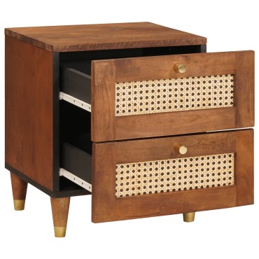 vidaXL Κομοδίνο 2 τεμ. Καφέ 40x33x46cm Μασίφ ξύλο ακακίας