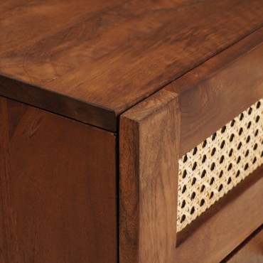 vidaXL Κομοδίνο 2 τεμ. Καφέ 40x33x46cm Μασίφ ξύλο ακακίας