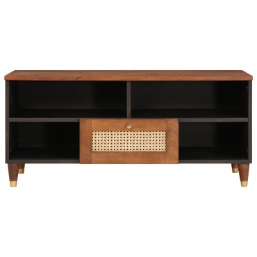 vidaXL Ντουλάπι TV Καφέ 100x33,5x46cm Στερεό ξύλο μάνγκο 1 τεμ.
