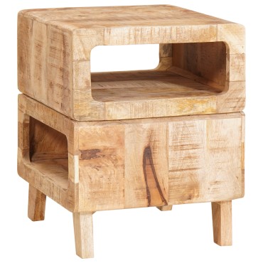 vidaXL End Table με ράφι Καφέ 40x40x49cm Στερεό ξύλο μάνγκο