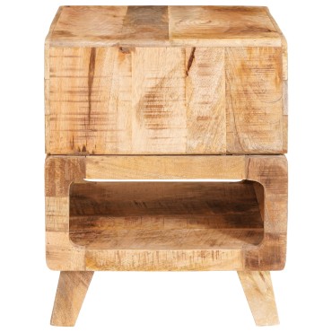 vidaXL End Table με ράφι Καφέ 40x40x49cm Στερεό ξύλο μάνγκο