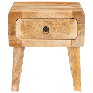 vidaXL End Table με συρτάρι Καφέ 40x32x46cm Στερεό ξύλο μάνγκο