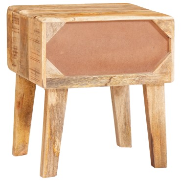 vidaXL End Table με συρτάρι Καφέ 40x32x46cm Στερεό ξύλο μάνγκο