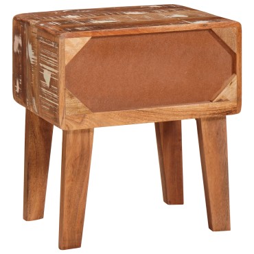 vidaXL End Table με συρτάρι Καφέ 40x32x46cm Στερεό Ανακτηθέν Ξύλο