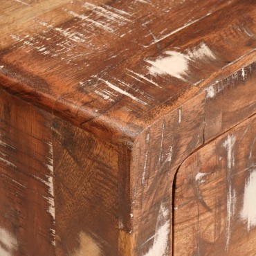 vidaXL End Table με συρτάρι Καφέ 40x32x46cm Στερεό Ανακτηθέν Ξύλο