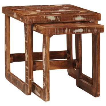 vidaXL Ένθετα τραπέζια 2 τεμ. Καφέ 46x46x45cm