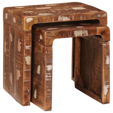 vidaXL Ένθετα τραπέζια 2 τεμ. Καφέ 46x40x46cm