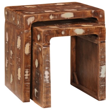 vidaXL Ένθετα τραπέζια 2 τεμ. Καφέ 46x40x46cm