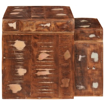 vidaXL Ένθετα τραπέζια 2 τεμ. Καφέ 46x40x46cm