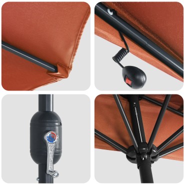 vidaXL Ομπρέλα Κήπου Τερακότα 294 x 150 x 223 εκ