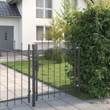 vidaXL Πύλη Κήπου WOERDEN 150 x 100 cm Ατσάλι Γκρι Κλειδώσιμο