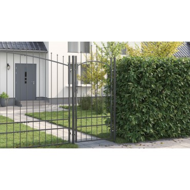 vidaXL Πύλη Κήπου WOERDEN 200 x 100 cm Ατσάλι Γκρι Κλειδώσιμο