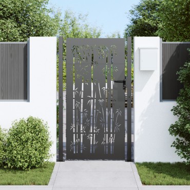 vidaXL Πύλη Κήπου 110 x 205 εκ. Μαύρο Κλειδώσιμο