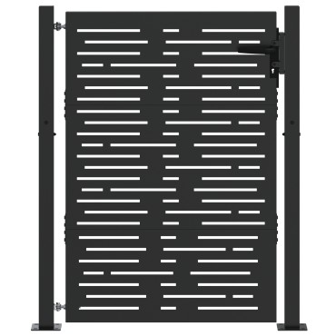 vidaXL Πύλη Κήπου Μαύρο 110 x 130 cm Χάλυβας με επίστρωση πούδρας