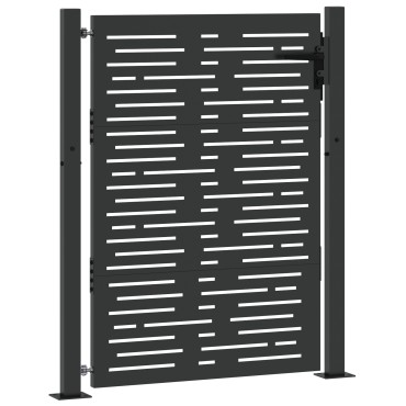 vidaXL Πύλη Κήπου Μαύρο 110 x 130 cm Χάλυβας με επίστρωση πούδρας