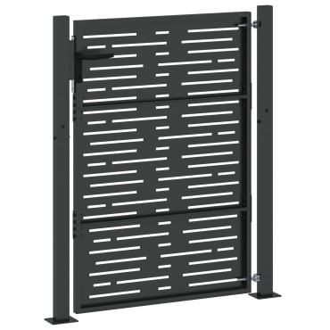 vidaXL Πύλη Κήπου Μαύρο 110 x 130 cm Χάλυβας με επίστρωση πούδρας