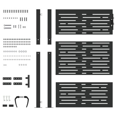 vidaXL Πύλη Κήπου Μαύρο 110 x 130 cm Χάλυβας με επίστρωση πούδρας