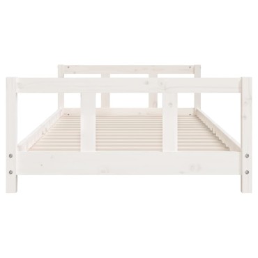 vidaXL Πλαίσιο Παιδικού Κρεβατιού Λευκό 90x190cm από Μασίφ Ξύλο Πεύκου 1 τεμ. - Μονό