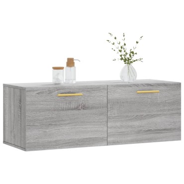 vidaXL Ντουλάπι Τοίχου Γκρι Sonoma 100x36,5x35cm Επεξεργασμένο Ξύλο 1 τεμ.