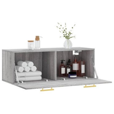 vidaXL Ντουλάπι Τοίχου Γκρι Sonoma 100x36,5x35cm Επεξεργασμένο Ξύλο 1 τεμ.