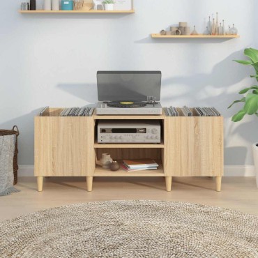 vidaXL Ντουλάπι δίσκων Sonoma Δρυς 121x38x48cm από επεξεργασμένο ξύλο 1 τεμ.