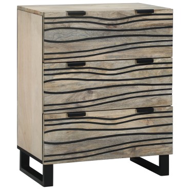 vidaXL Σετ Μπουφέδων 3 τεμ. Λευκό 180x33x75cm Στερεό ξύλο μάνγκο
