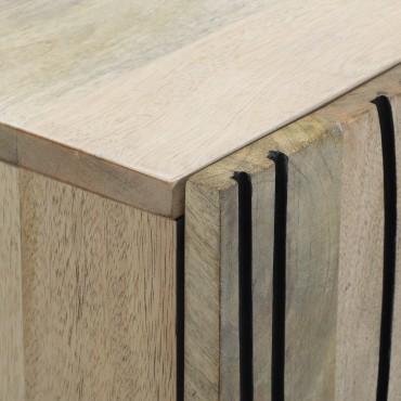 vidaXL Σετ Μπουφέδων 3 τεμ. Λευκό 180x33x75cm Στερεό ξύλο μάνγκο